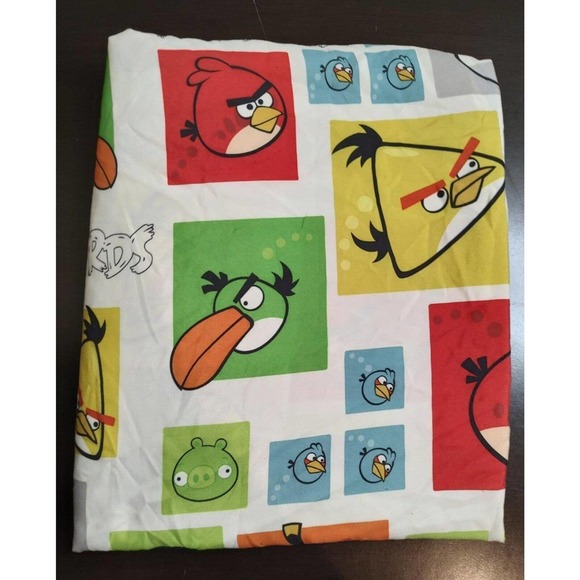 Angry Birds Twin Size Flat Sheet Only, Angry Birds Sheet, Fort making stuff 218 - Picture 1 of 2